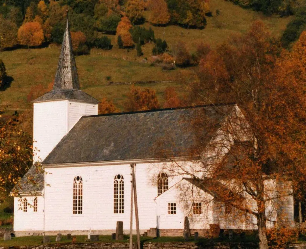 The church at Sande in Gaular municipality, Sogn og Fjordane county, Norway