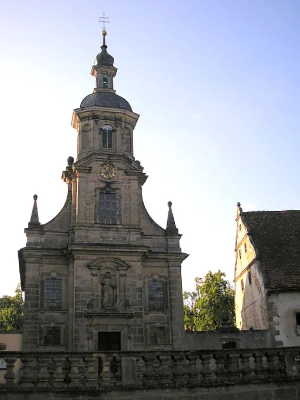 Gereuth (Untermerzbach municipality), southern façade of St Philipp Parish Church (Church of Gereuth Palace).