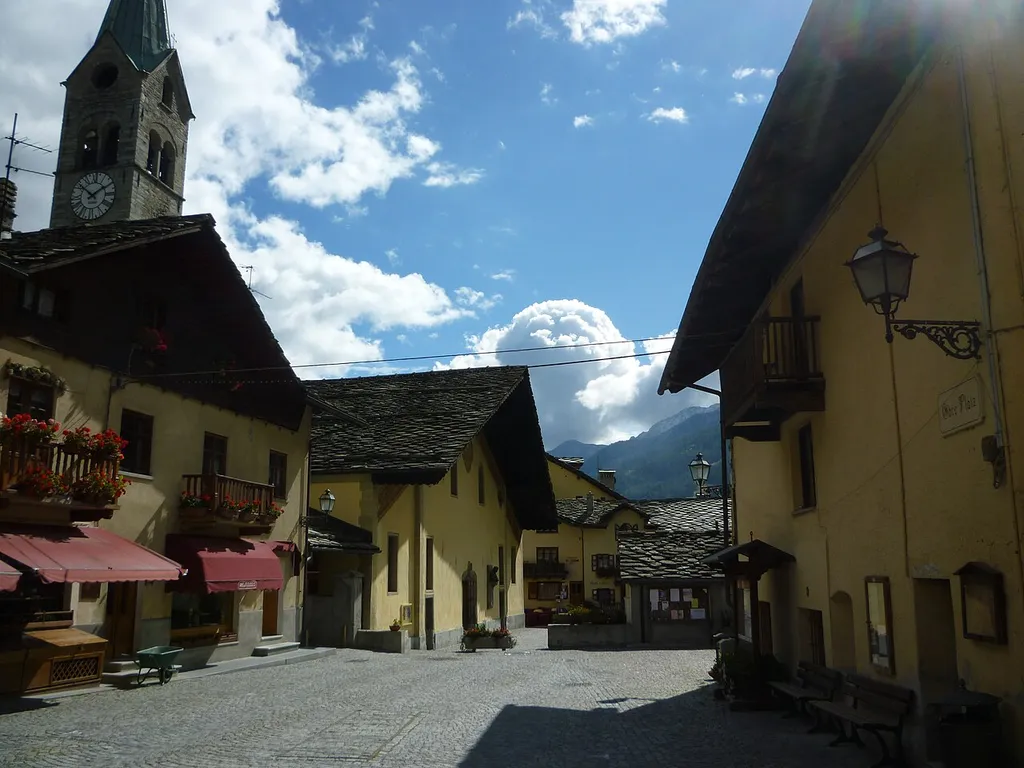 Obre Platz in Gressoney-Saint-Jean (Aosta Valley , Italy)