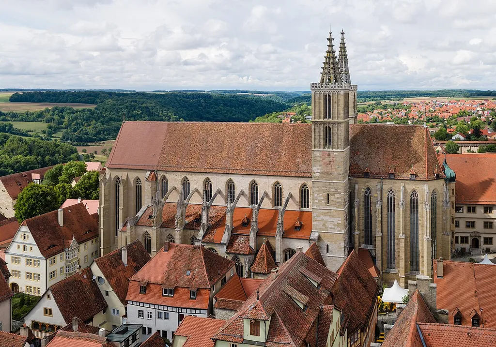 St. James's Church in Rothenburg ob der Tauber photographed from town hall tower