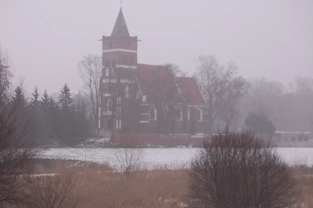 The view of cathalic charch in Sluzewo in kujavian cauntry Sluzewo in central Poland.