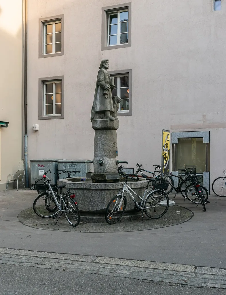 Fountain at Zwischen den Toren in Aarau, canton of Aargau, Switzerland