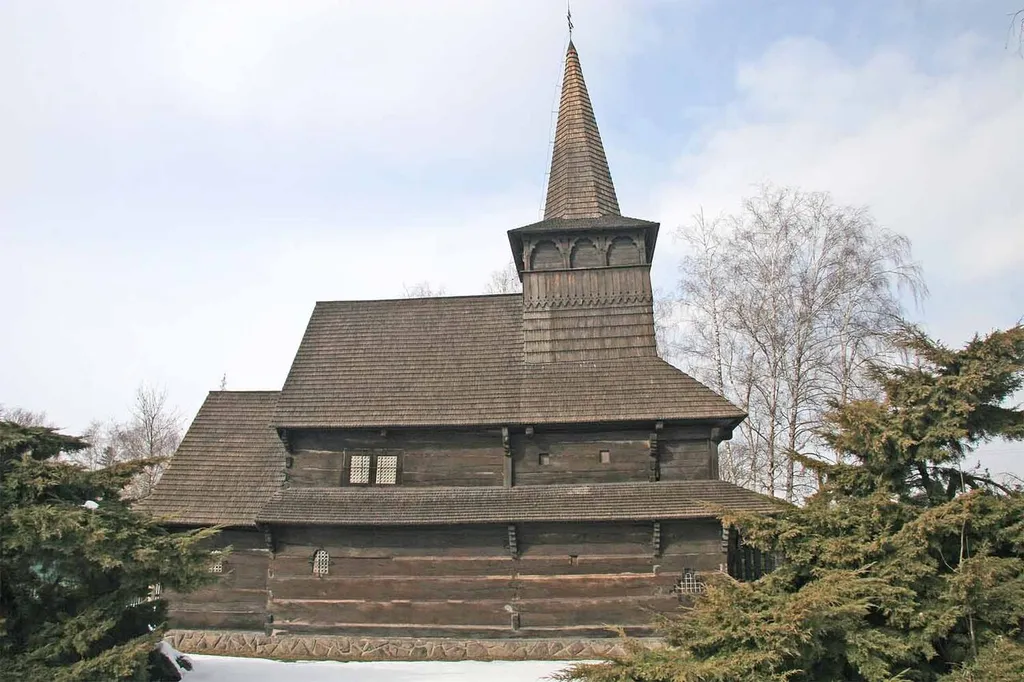 Wooden orthodox church from Subcarpathian Ruthenia, transferred to Dobříkov (today Czech Republic) in 1930.