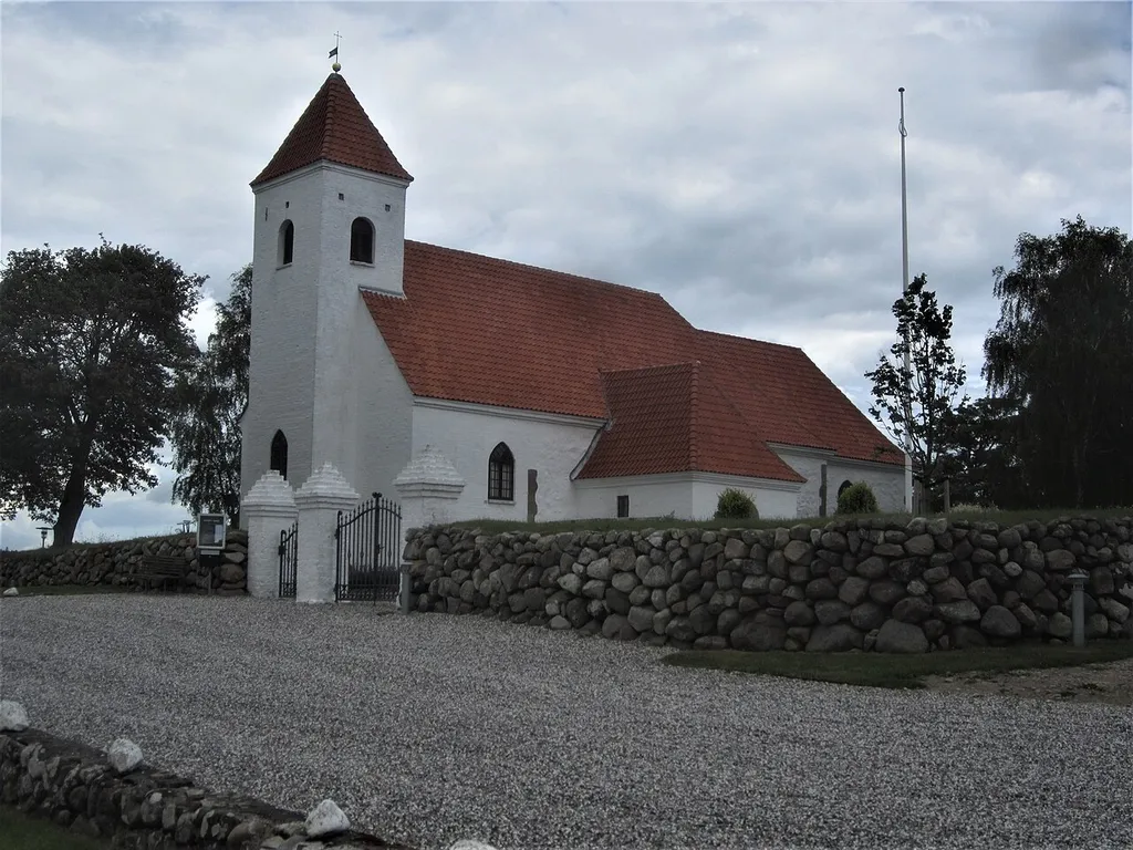 Vistoft Kirke in the village of Vistoft at the peninsula Mols - nearby Knebel.