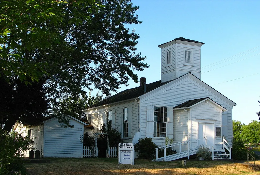 The historic West Union Baptist Church (built ca. 1853) in West Union, Oregon, United States, is listed on the US National Register of Historic Places.