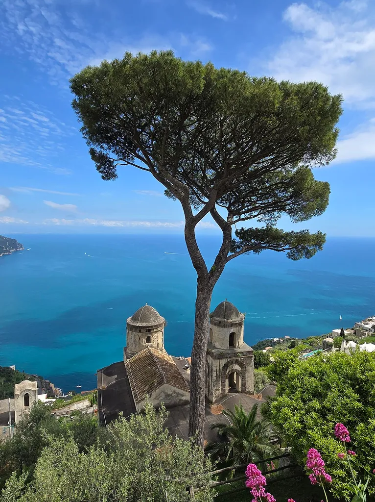 Ravello; view of the Chiesa dell'Annunziata from the Belvedere of Villa Rufolo