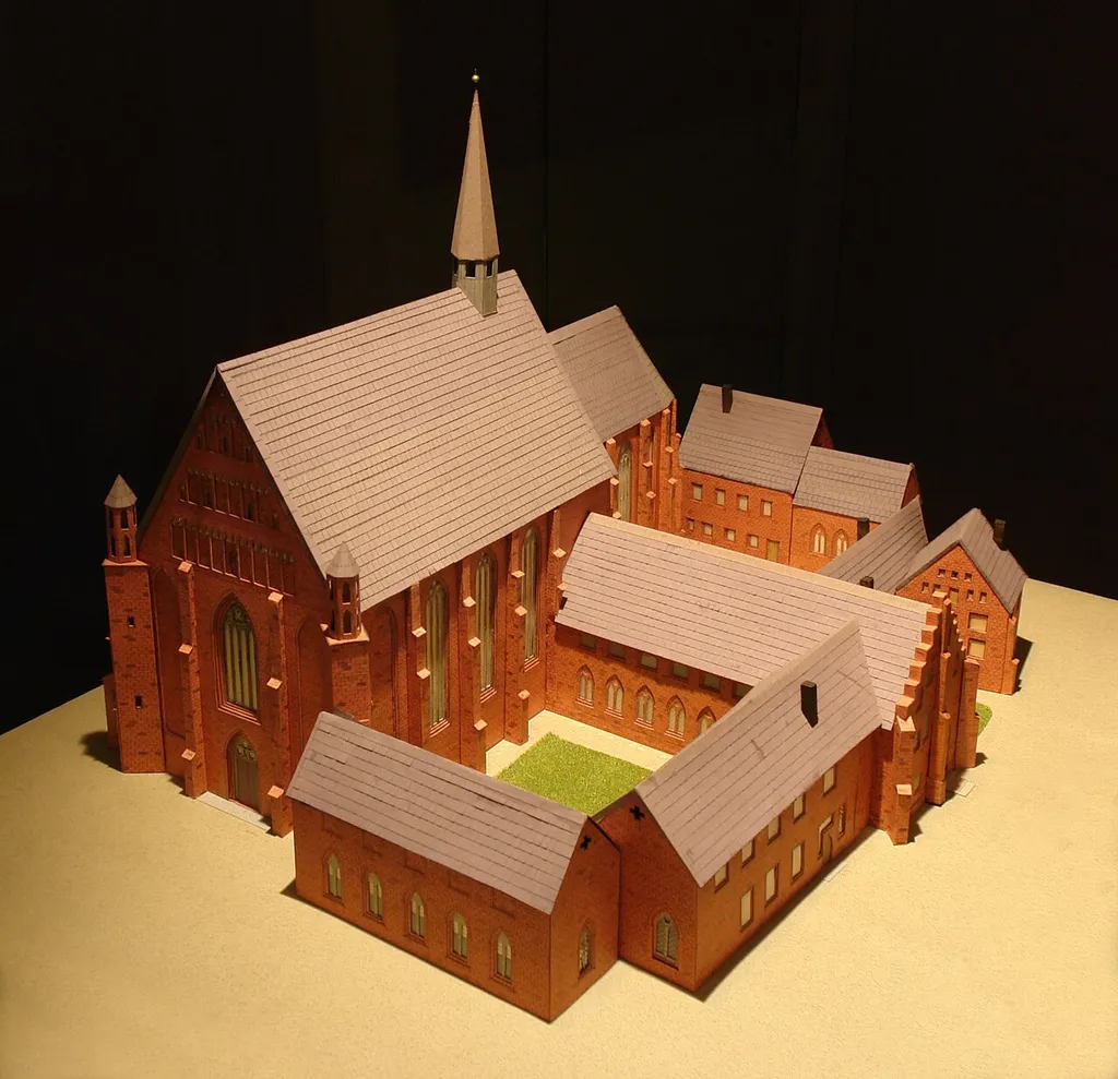Modell im Bremer Dom-Museum: St. Johannis und die Klostergebäude vor deren Abbruch in den 1830ern