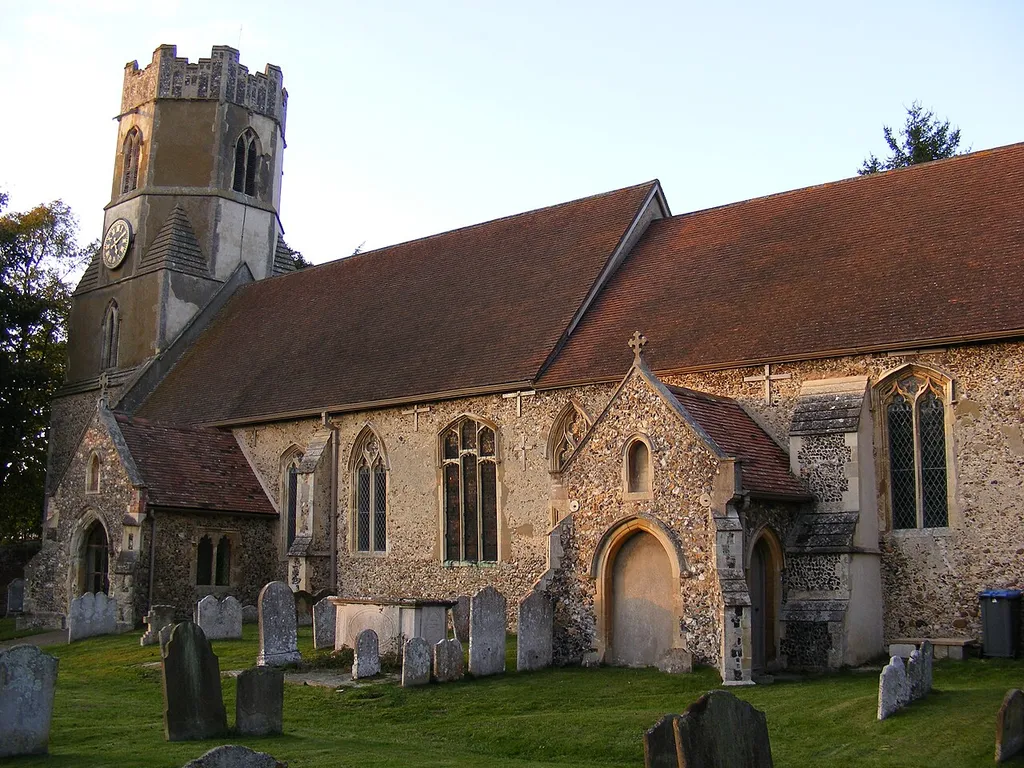 Church of All Saints in Easton, Suffolk, England. A Grade I listed medieval church.