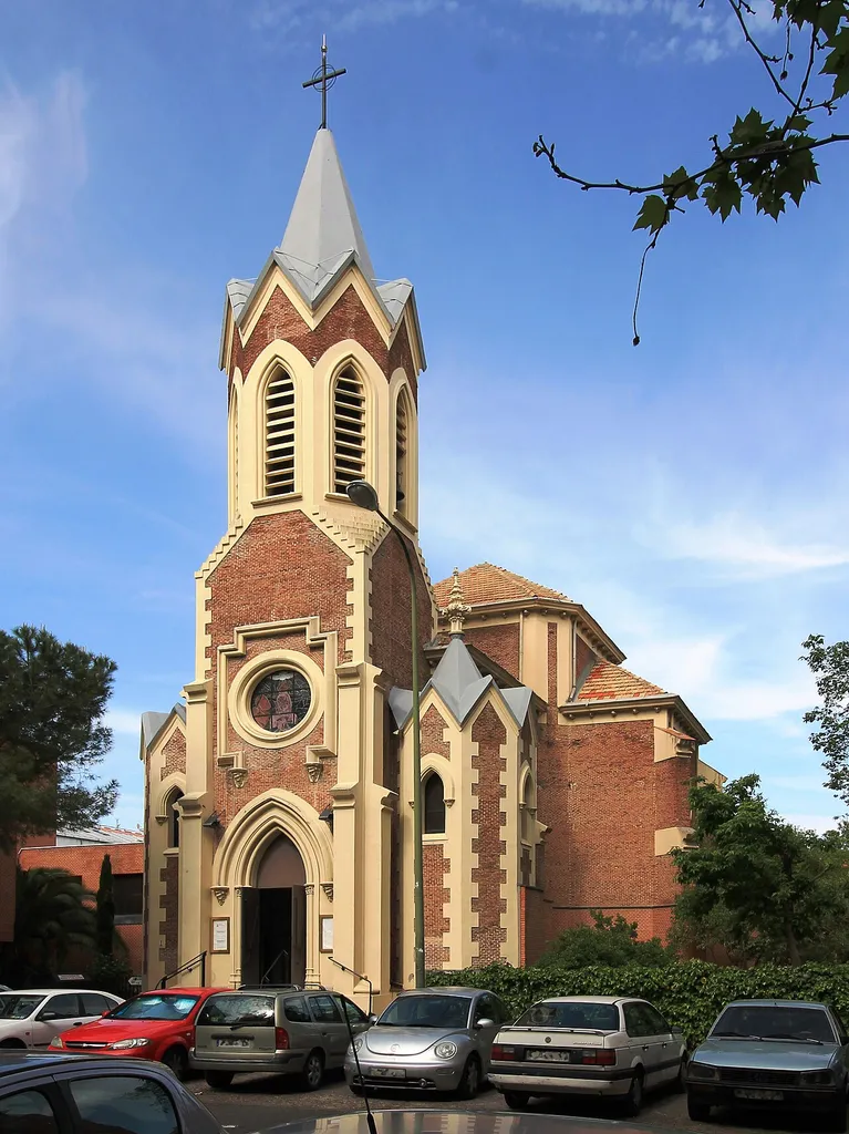 Façade of the Church of San Juan Bautista in Madrid (Spain).