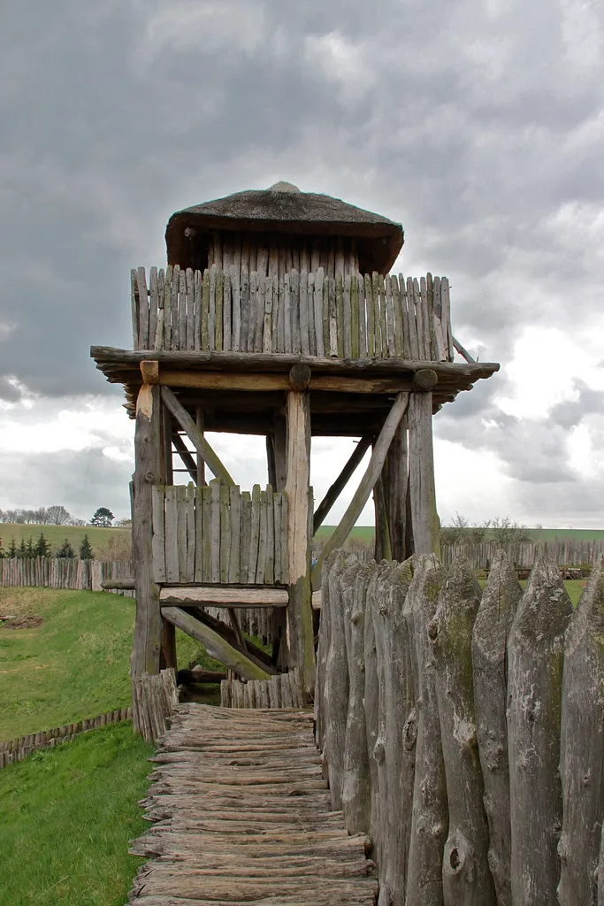 Wehrturm und Palisadenzaun der Funkenburg, Westgreußen