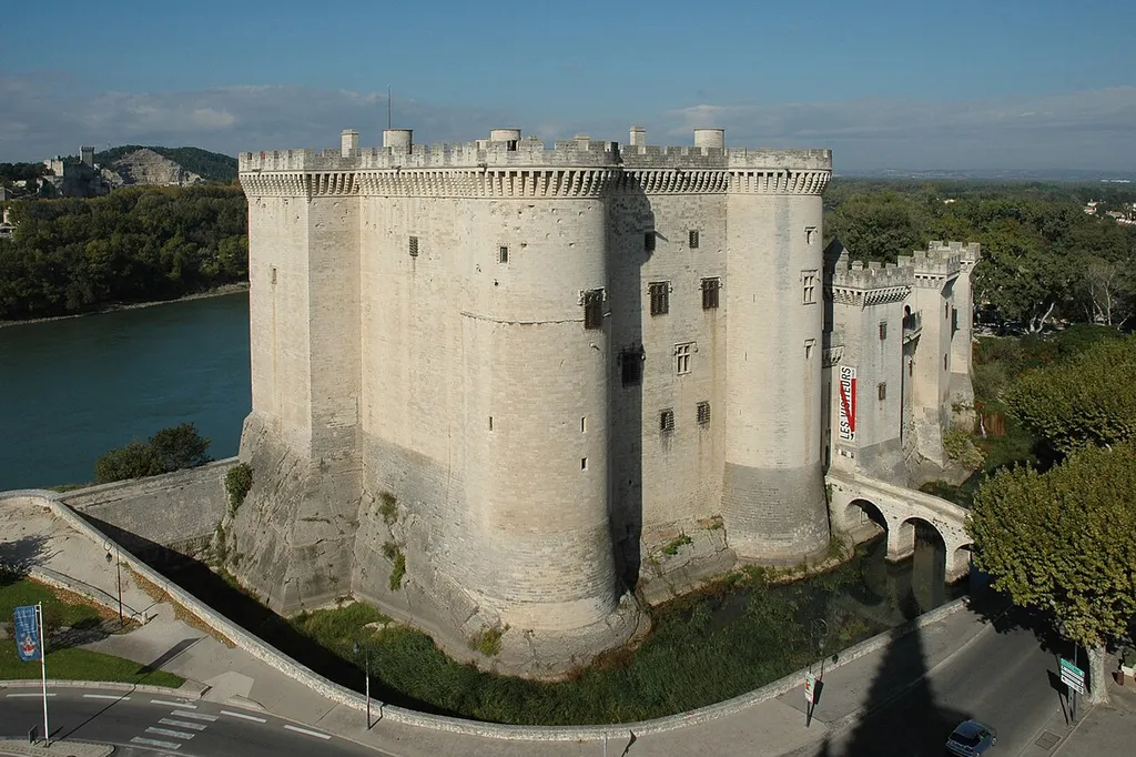 Tarascon Le Chateau. The Château de Beaucaire is visible in the background.in the bed
