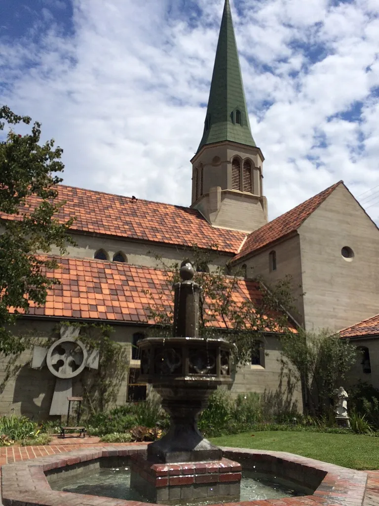 A view of St. Mark's Episcopal Church from the courtyard.