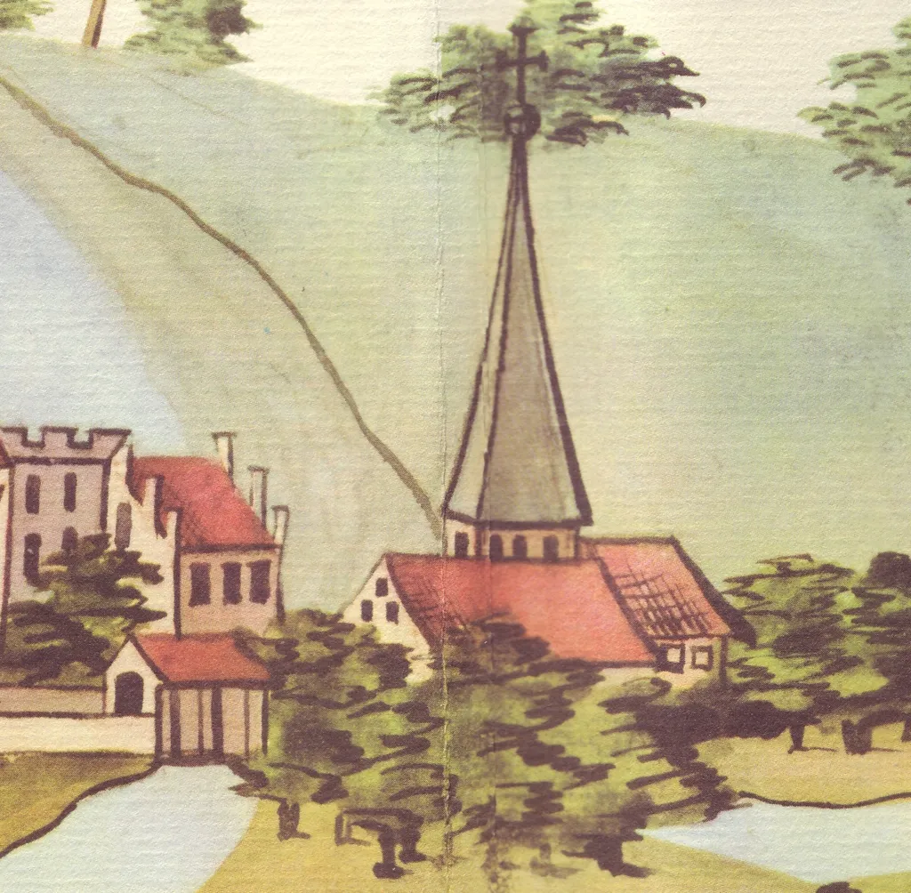Marienkirche Demmin um 1610–1615, Ausschnitt aus der Demminer Stadtansicht