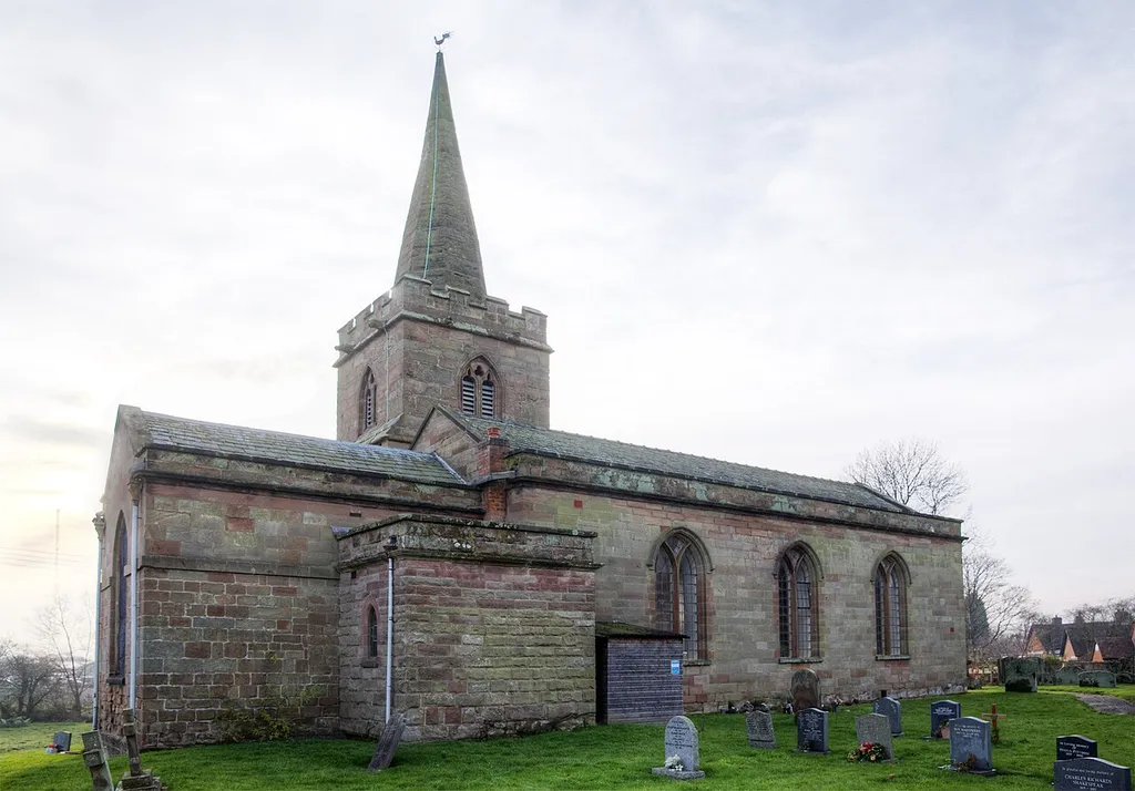 St Michael's parish church, Upton Warren, Worcestershire, seen from the northeast