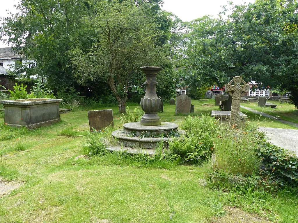 Grade II listed sundial in St Peter's Churchyard, Prestbury, Cheshire. .mw-parser-output .messagebox{margin:4px 0;width:auto;border-collapse:collapse;border:2px solid var(--border-color-progressive,#6485d1);background-color:var(--background-color-neutral-subtle,#fbfcff);color:var(--color-base,#202122);box-sizing:border-box;border-inline-start-width:8px}.mw-parser-output .messagebox.mbox-small{font-size:88%;line-height:1.25em}.mw-parser-output .mbox-warning,.mw-parser-output .mbox-speedy{border:2px solid var(--border-color-error,#b22222);background:var(--background-color-error-subtle,#ffdbdb);border-inline-start-width:8px}.mw-parser-output .mbox-serious,.mw-parser-output .mbox-delete,.mw-parser-output .mbox-stop{border:2px solid var(--border-color-error,#b22222);border-inline-start-width:8px}.mw-parser-output .mbox-issue,.mw-parser-output .mbox-content{border:2px solid #f28500;background:var(--background-color-warning-subtle,#ffe);border-inline-start-width:8px}.mw-parser-output .mbox-query,.mw-parser-output .mbox-style{border:2px solid #f4c430;background:var(--background-color-warning-subtle,#ffe);border-inline-start-width:8px}.mw-parser-output .mbox-shit{border:2px solid #960;border-inline-start-width:8px}.mw-parser-output .mbox-license{border:2px solid #88a;border-inline-start-width:initial}.mw-parser-output .mbox-legal{border:2px solid var(--border-color-notice,#666);background:var(--background-color-base,#fff);border-inline-start-width:8px}.mw-parser-output .mbox-honor{border:2px solid #ca3;background:var(--background-color-warning-subtle,#fcf4db);border-inline-start-width:8px}.mw-parser-output .mbox-growth{border:2px solid #8d4;background:var(--background-color-success-subtle,#d5fdf4);border-inline-start-width:8px}.mw-parser-output .mbox-move{border:2px solid #93c;border-inline-start-width:8px}.mw-parser-output .mbox-protection,.mw-parser-output .mbox-message{border:2px solid var(--border-color-base,#aaa);border-inline-start-width:8px}.mw-parser-output .messageb
