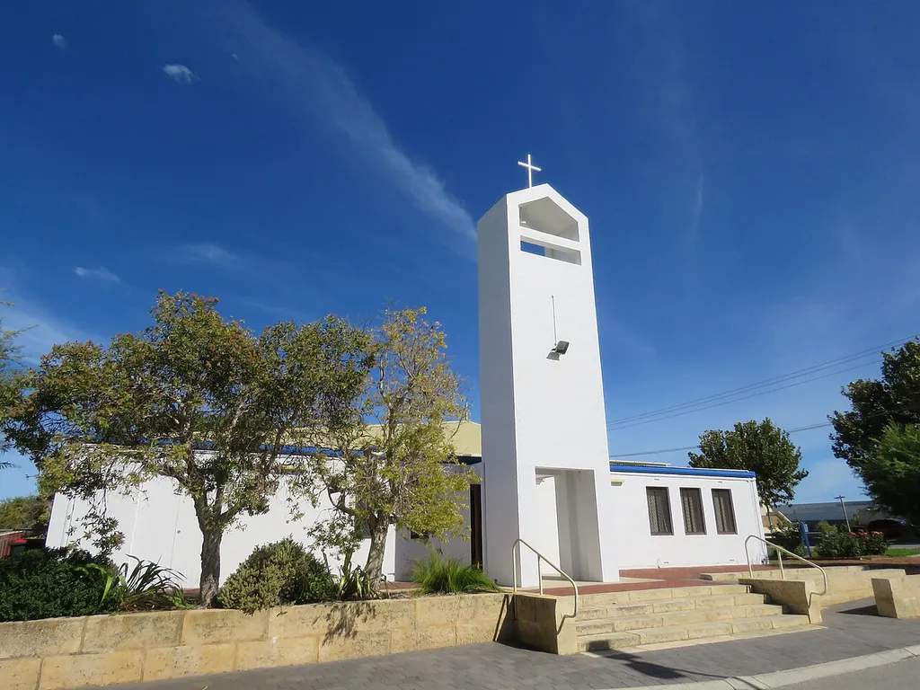 The heritage listed St Nicholas’ Anglican Church, Rockingham, Western Australia.
