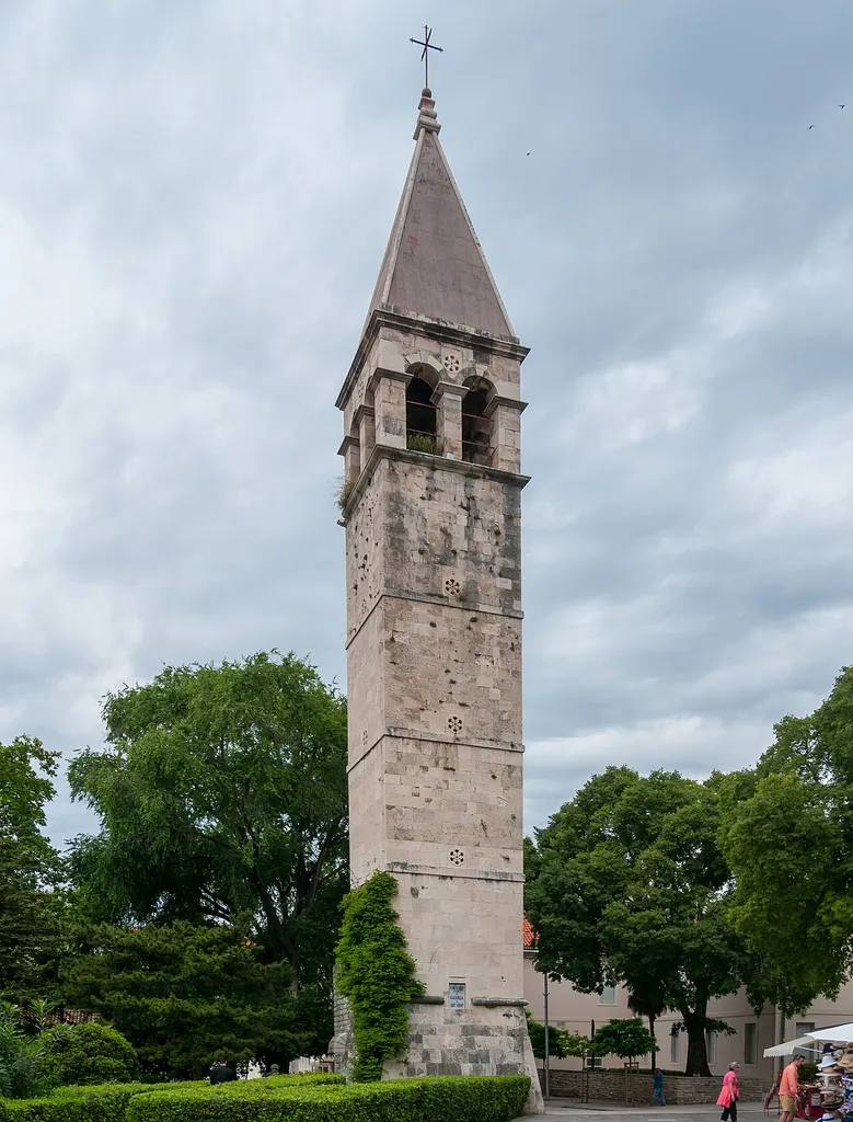 Bell tower in the old town of Split, Croatia