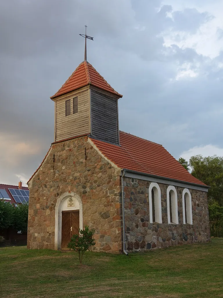 South-western view of church in Klein Woltersdorf, Groß Pankow municipality, Prignitz district, Brandenburg state, Germany