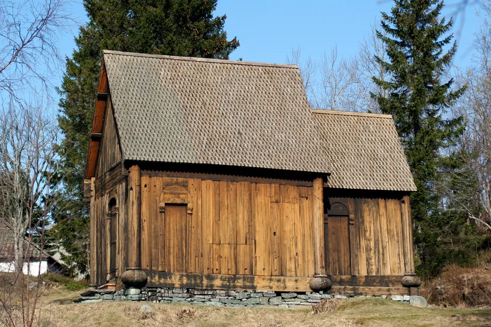Haltdalen Stave Church from around 1170 - originally from Haltdalen in Norway. This original now is at the Sverresborg Museum in Trondheim, but a copy can be found at the original site in Haltdalen.