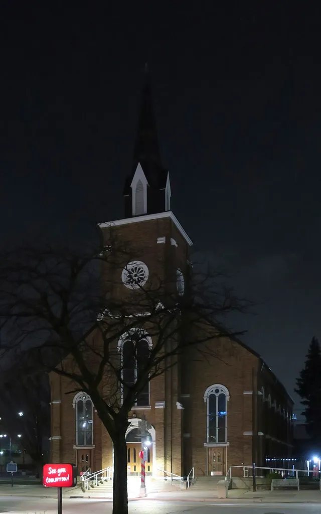 Saint Alphonsus Church (Windsor, Ontario) - exterior with Tim Hortons drive-thru