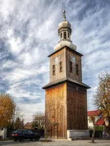 Tower of ewangelical church in Kobylin