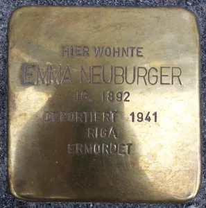 Stolperstein dedicated to Emma Neuburger