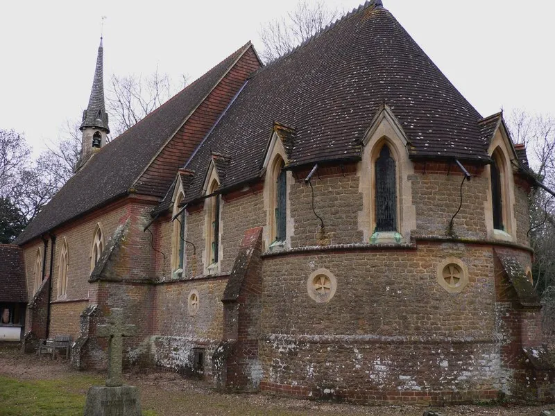 St Andrew's parish church, Grafham, Surrey, seen from the east