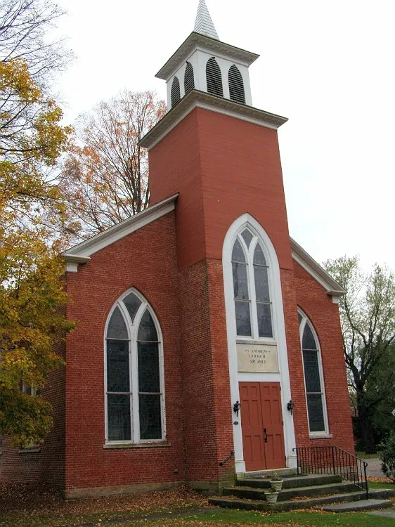 St. Andrew's Church, Marble Dale (Washington), Connecticut. This is an image of a place or building that is listed on the National Register of Historic Places in the United States of America. Its reference number is 94001443 (Wikidata).