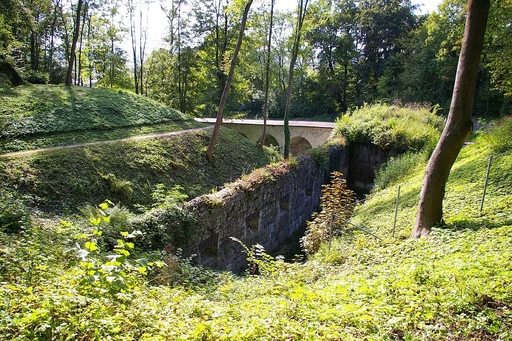 Bundesfestung Ulm, Work XI: Western mountain front between Kienlesberg and Wilhelmsburg.