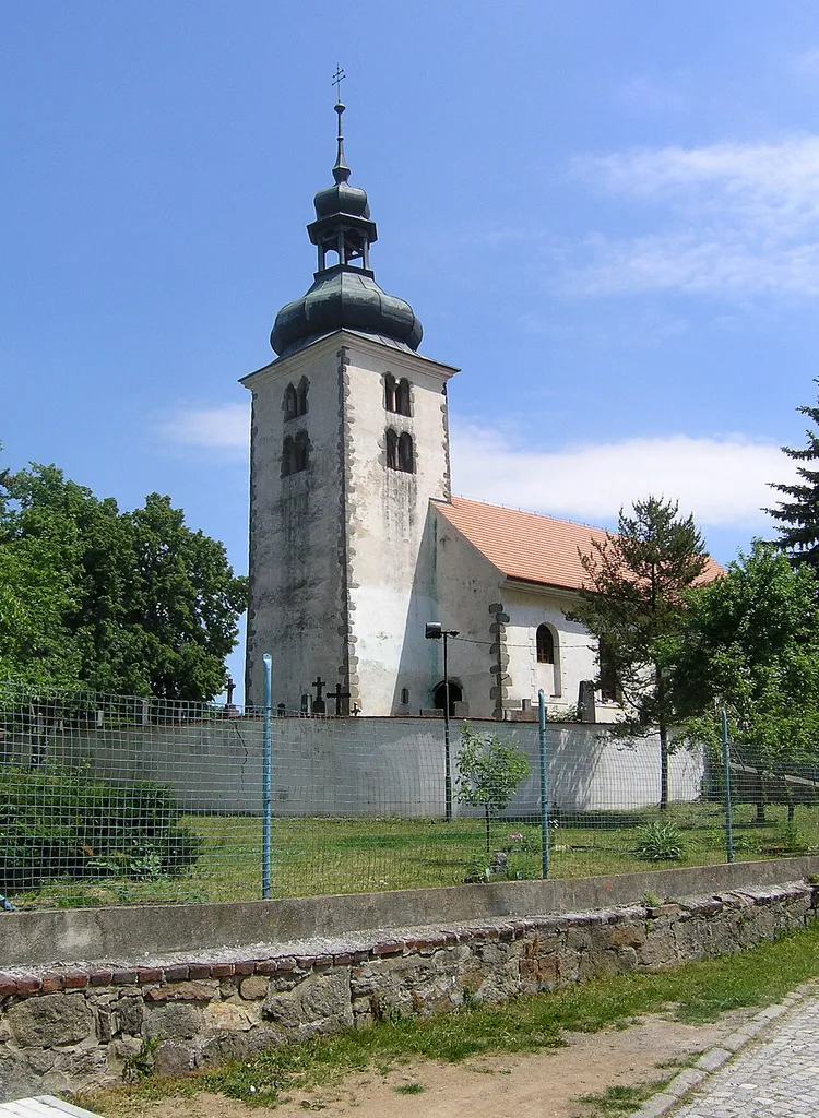 All Saints Church in Olbramovice, Czech Republic.