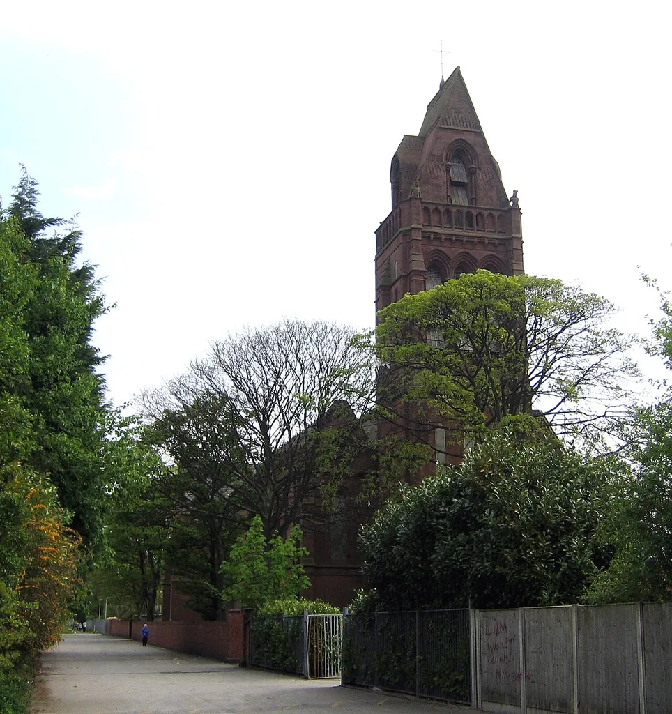 Roman Catholic church of St Michael, St Michael's Road, Widnes, Cheshire, seen from the west