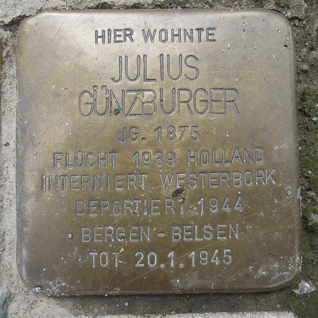 Stolperstein Bochum Goethestraße 14 Julius Günzburger
