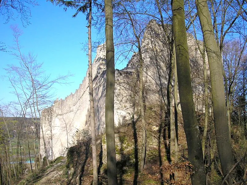 Rumburg Castle near Enkering, Upper Bavaria, Germany. Total view over the moat. Own photo, April 2007