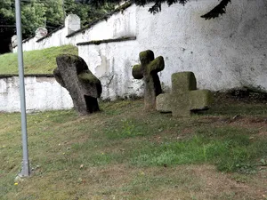 penitence crosses at St. Nicholas Church in Milhostov