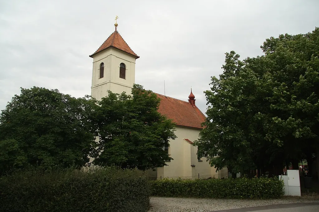Overview of Church of Saint Procopius in Únanov, Znojmo District.