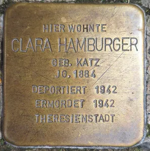 Stolperstein dedicated to Clara Hamburger