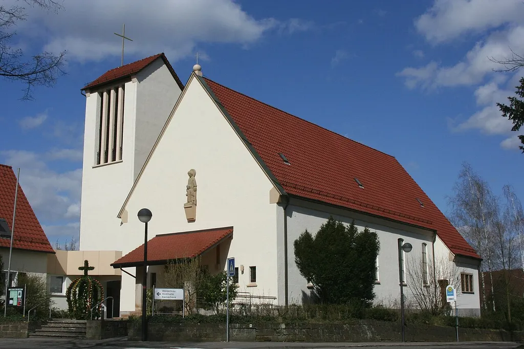 The Roman Catholic church St Josef in Weinsberg from the South