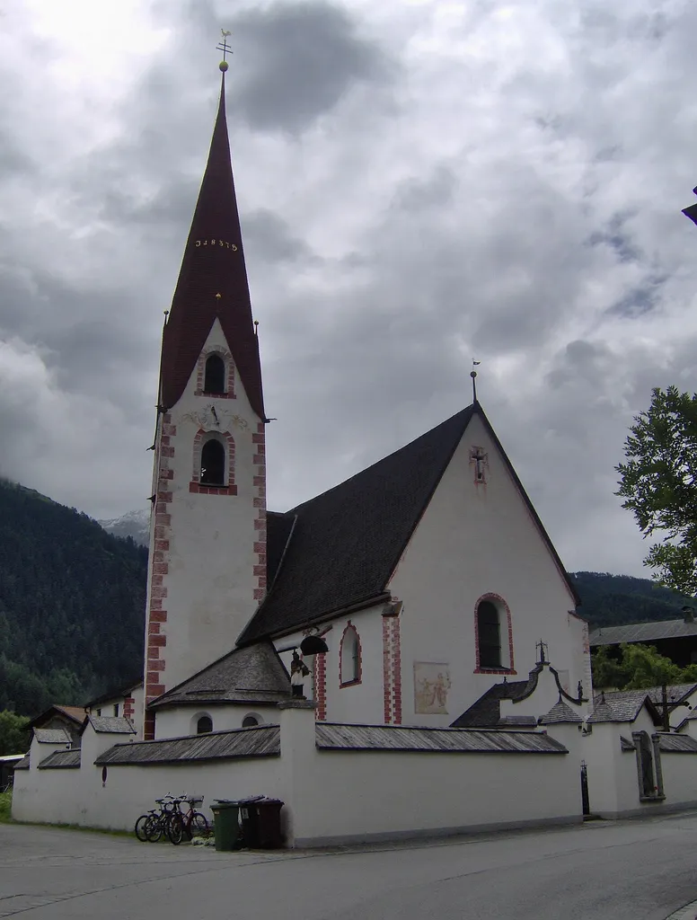 The parish church Sankt Vitus in Umhausen, Tyrol, Austria.