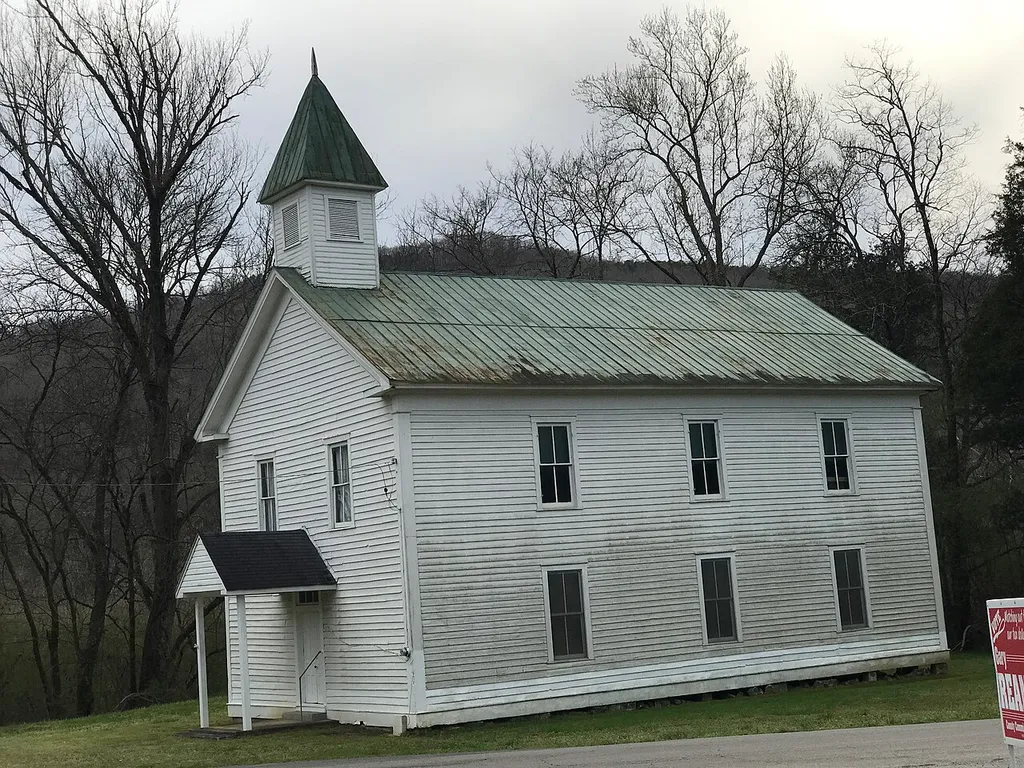Primitive Baptist Church of Sweeten's Cove was established by Elisha Blevins and John Kelly around 1821 as Union Primitive Baptist Church. It adopted its current name in 1834, and built its current sanctuary in 1853. .It is listed on the National Register of Historic Places.[