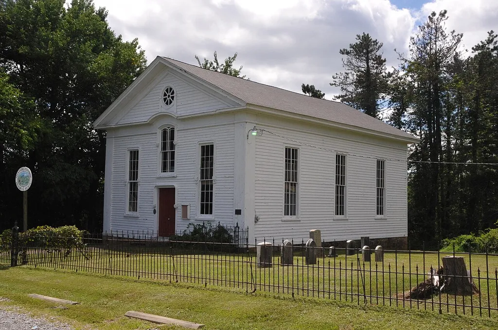 BUILT IN 1864 BY A CONGREGATION ORGANIZED IN 1836. IT IS NOW USED AS THE ALEXANDRIA TOWNSHIP HISTORICAL MUSEUM