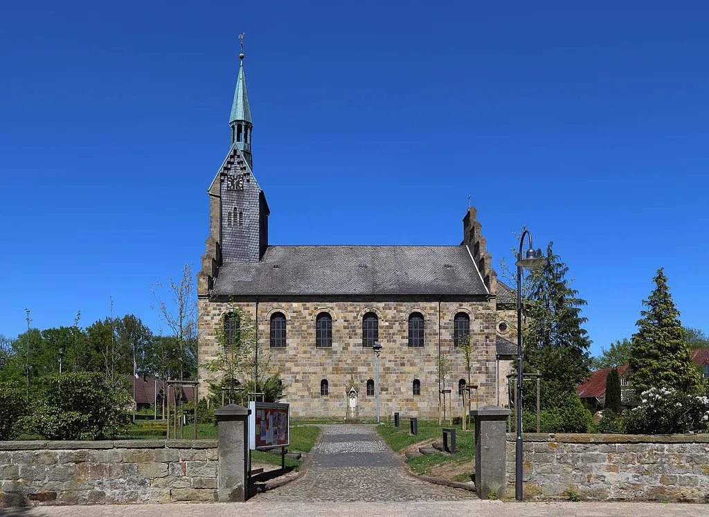 The Protestant Church (Evangelische Kirche) of Ladbergen, Kreis Steinfurt, North Rhine-Westphalia, Germany.