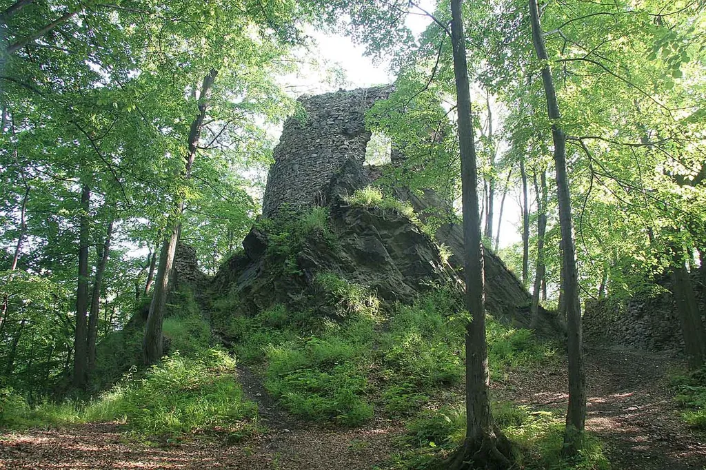 Čtyřhranná věž hradu Hamrštejn