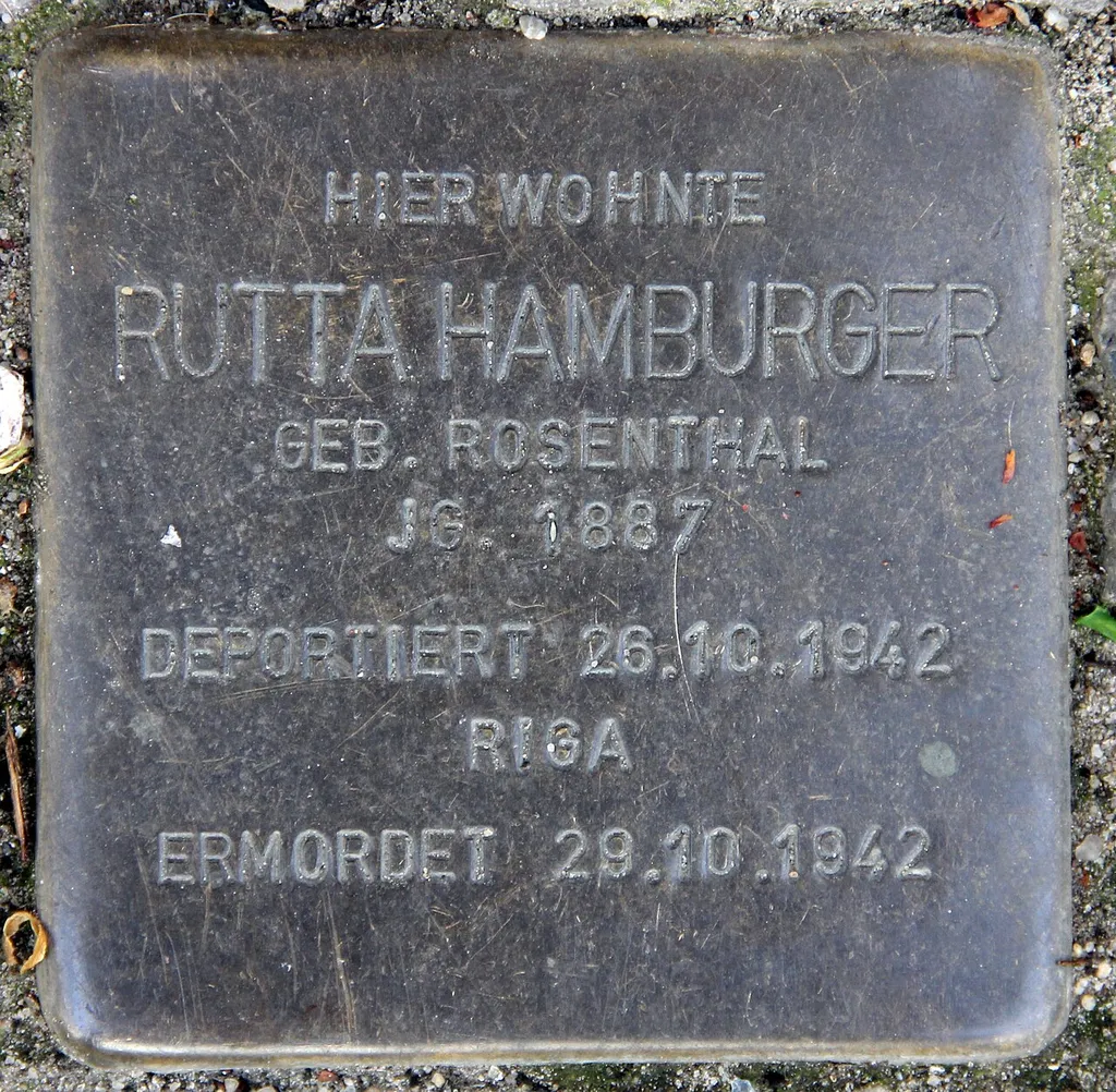 Stolperstein dedicated to Rutta Hamburger