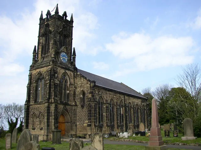 St Alban's parish church, Earsdon, Tyne and Wear, seen from the south