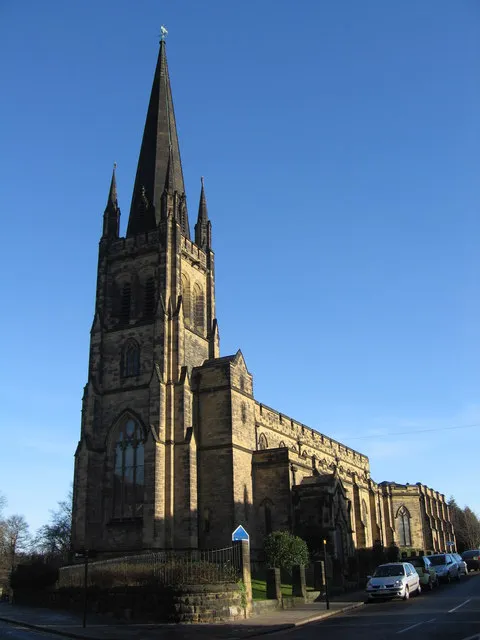 Holy Trinity parish church, Churchill Gardens, Jesmond, Newcastle-upon-Tyne, seen from the southwest