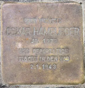 Stolperstein dedicated to Oskar Hamburger