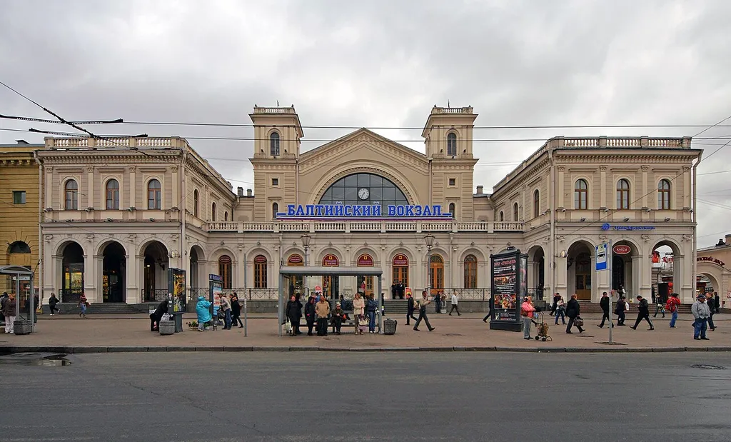 Saint Petersburg, Russia. Main building of the Baltic railway station.