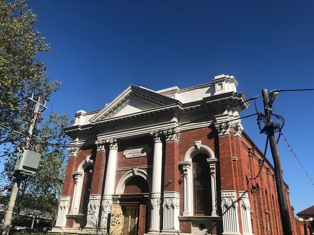 Former Church of Christ (Tabernacle), currently Collingwood Library, in Abbotsford, Melbourne, Australia