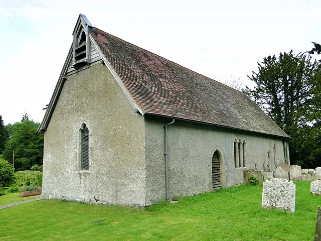 All Saints' parish church, Kinsham, Herefordshire, seen from the southwest
