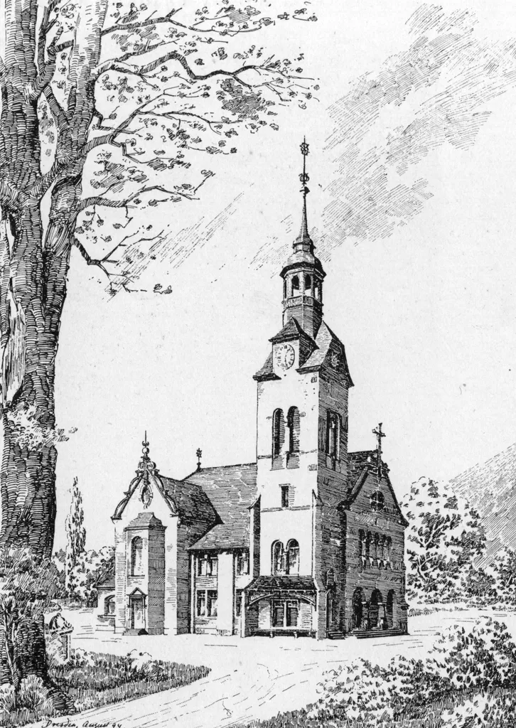 protestant village church at Stenn near Zwickau, Saxony, Germany; design by Schilling and Graebner, Architects, Dresden